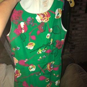 Green floral J crew Dress.